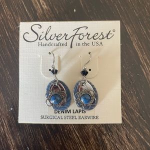 Blue and silver earrings